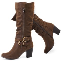 PRICES MAY VARY. Stylish and comfortable: These women's knee high boots feature a chic design perfect for any Fall or Winter outfit, with a round toe and convenient side zipper closure for easy wear.The knee-high length of these boots helps to keep your legs warm during cold weather, ensuring you feel comfortable and snug as the temperature drops. Versatile wear: A great addition to any closet, these riding boots are suitable for both casual and dressier occasions, making them an essential item Black Dress With Brown Boots, Brown Chunky Boots, Winter Wear For Women, Womens Fall Fashion, Women's Knee High Boots, Knee High Boots Winter, Slouchy Boots, Tall Riding Boots, Wide Calf Boots