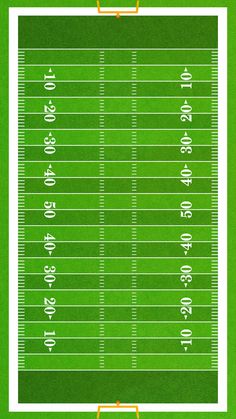 a football field with the numbers on it and an arrow pointing to each team's positions