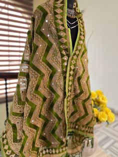 Product details:- *ethnic motifs embroidered Dupatta . *Has Kantha and mirror work . *Taping border. Material:-cotton blend Hand wash Ethnic Motifs, Heavy Earrings, Embroidered Dupatta, Gold Plated Bangles, Deodorant Spray, Mirror Work, Brown Kraft, Traditional Style, Deodorant