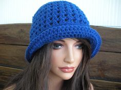 NEW - Winter Crochet Bucket Hat - Unisex Crochet Winter Hat Blue crochet bucket hat - Women / Teen Hat - Unisex Bucket Hat - Summer fashion hat. MATERIAL: Blue acrylic yarn Women / Teen size ONE SIZE SIZE: 22 - 23 "  inches circumference when stretch 10 "  inches height including brim 2  1/2 "  inches width brim Care instructions: Hand wash only Lay flat to dry Air dry only. NOTE: PIC K YOUR COLOR. Winter Fashion Accessories, Unisex Crochet, Bucket Hat Winter, Teen Hats, Bucket Hat Summer, Winter Accessories Fashion, Summer Fashion Accessories, Crochet Winter Hats, Bucket Hat Women