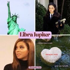 a collage of photos with the statue of liberty and libra lupier