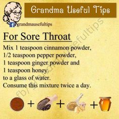 Nyttige Tips, Cold Remedies, Sore Throat, Natural Health Remedies, Natural Home Remedies, Health Info, Natural Medicine