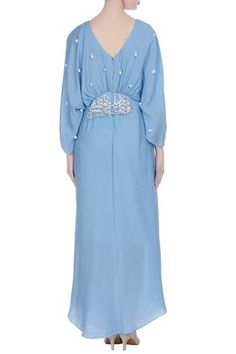 Shop for Babita Malkani Blue Draped Style Sequin Tassel Maxi Dress for Women Online at Aza Fashions Light Blue Maxi Dress For Eid, Light Blue Floor-length Dress For Eid, Blue Embroidered Maxi Dress For Eid, Blue Maxi Dress For Eid, Festive Light Blue Maxi Dress, Light Blue Festive Maxi Dress, Festive Blue Maxi Dress, Elegant Festive Dress With Back Tassel Tie-up, Light Blue Floor-length Summer Gown