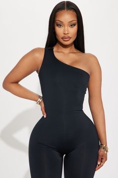 Available In Black And Hot Pink. Active Jumpsuit One Shoulder Sleeveless Cut Out Compression Medium Impact Stretch Imported 73% Polyester 27% Spandex | Power Swing Elevate Active Jumpsuit in Black size 1X by Fashion Nova One Shoulder Black Tank Top For Night Out, Black One-shoulder Tank Top For Night Out, Black Sleeveless Elastane Jumpsuits And Rompers, Black Stretch One-shoulder Tank Top, Black Stretch One-shoulder Bodysuit, Sleeveless Black Elastane Bodysuit, Black Sleeveless Bodycon Bodysuit, Spandex Jumpsuit Outfit, Jumpsuit One Shoulder