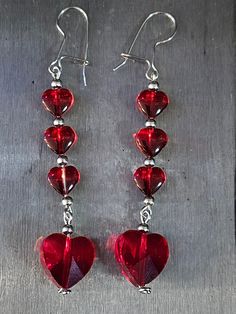 HandMade Red Crystal Heart Earrings Stainless Steel links and hooks. All hand made special for you or as a gift for your special person. Makes a great gift for wife, girlfriends , sister, mother etc. Comes in Box with Jewelry Bag. Keychain Designs, Vampire Jewelry, Red Heart Earrings, Crystal Heart Earrings, Earring Ideas, Keychain Design, Jewelry Bag, Red Crystals, Gift For Wife