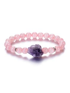 PRICES MAY VARY. Natural Stone Bracelet: Rose Quartz is the stone of universal love.It restores trust and harmony in relationships, encourages unconditional love, purifies and opens the heart at all levels to promote love, self-love, friendship, deep inner healing and feelings of peace. Handmade Materials - Natural semi precious beaded bracelets are made of 8mm round stone beads with raw amthyst crystal, natural stone bead possess low density and light-weight. Its cool feeling in hands can make Amethyst Crystal Bracelet, Amethyst Chakra, Cluster Bracelets, Reiki Healing Crystals, Crystal Energy, Inner Healing, Crystal Healing Bracelets, Crystal Beads Bracelet, Natural Stone Bracelets