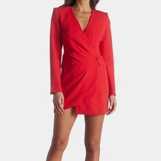 Bought This For A Christmas Party But Went With Another Option! It’s Gorgeous And Very Quality. Chic V-neck Dress For Holiday Party, Red V-neck Dress For Spring Date Night, Chic Red V-neck Dress For Fall, Red V-neck Dress With Surplice Neckline For Evening, Red Fitted V-neck Dress With Surplice Neckline, Red V-neck Midi Dress For Party, Red V-neck Dress For Party, Red V-neck Party Dress, Chic Red V-neck Dress For Formal Occasions