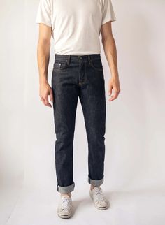 barton slim indigo rigid jp – imogene + willie Relaxed Fit Selvedge Jeans In Denim Blue, Selvedge Relaxed Fit Denim Jeans, Selvedge Denim Jeans Relaxed Fit, Relaxed Fit Selvedge Denim Jeans, Selvedge Dark Wash Denim Bottoms, Dark Wash Selvedge Denim Bottoms, Classic Indigo Jeans For Everyday, Classic Indigo Jeans For Everyday Wear, Classic Fitted Rigid Denim Jeans