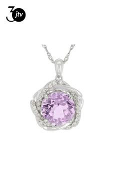 5.27ct Round Lavender Amethyst with 0.74ctw Round White Zircon Rhodium Over Silver Pendant with Chain. Measures Approximately 0.99"L X 0.75"W. 3mm bail. Accent stones primarily zircon. Elegant Lavender Jewelry With Center Stone, Lavender Cubic Zirconia Jewelry With Center Stone, Fine Jewelry Lavender Cubic Zirconia Jewelry, Fine Jewelry Lavender Cubic Zirconia, Lavender Cubic Zirconia Fine Jewelry, Lavender Cubic Zirconia Jewelry With Accent Stones, Lavender Jewelry With Round Cut Center Stone, Lavender Gemstone Jewelry With Round Cut, Lavender Amethyst Jewelry With Diamond Accents