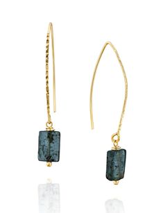 PRICES MAY VARY. 14k Gold-filled Dangling Long Wire Threader Earrings With Kyanite Gemstone Beads Measuring About 5 cm or 2" in Length These Fashionable Earrings Are Made by Hand in Our Jewelry Design Studio from the Finest Materials. Each Earring is made with a genuine Kyanite Gemstone Rectangular Bead Measuring About 8 by 10 mm in Size A Wonderful Gift for Your Mom, Sister, Girlfriend, Co-worker, Daughter, Granddaughter or Wife for Christmas, Birthday, Anniversary, Graduation, Holiday, Valenti Wire Wrap Beads, Beach Stones Jewelry, Jewelry Design Studio, Fashionable Earrings, Ear Art, Raw Gemstone Jewelry, Stones Jewelry, Rock Jewelry, Earring Ideas