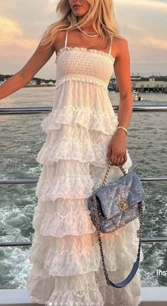 Long Party Dress, White Spaghetti, A Line Prom Dress, White Spaghetti Strap, Prom Dress Long, Ruffle Maxi Dress, A Line Prom Dresses, Ruffled Maxi Dress, Party Dress Long