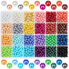 PRICES MAY VARY. Package Include: Our pearl beads for crafting come with 1680 pieces glass pearl beads with holes in 24 vivid colors. Great amount of vibrant pearl spacer beads to meet your various needs of DIY jewelry making or craft creations. Colorful Pearl Beads for Jewelry Making: Our 6mm pearl glass beads are high quality material, environmental and non-toxic. These pearl beads for jewelry making are available 24 colors, full of vitality, provide you with multiple choices of bright colors Diy Armband, Jewelry Making Kits, Pulseras Diy, Jewelry Making Kit, Color Beads, Bead Kits, Pearl Set, Craft Set, Diy Bracelet