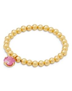 kate spade new york Pop Of Joy Pink Cubic Zirconia Charm Beaded Stretch Bracelet Pink Stuff, Pink Jewelry, Pink Bracelet, Beaded Stretch Bracelet, Bracelet Jewelry, Stretch Bracelet, Cute Jewelry, Pink Gold, Kate Spade New York