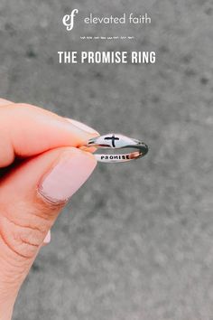 Not only is the promise ring (purity ring) is a commitment to remain abstinent until marriage, but promise rings can be given and worn by both men and women, for promises of purity, devoting your life to Christ, and as an engagement ring. With the word “promise” engraved on the inside of the ring, and the Cross on the outside of the ring, these promise rings are a great physical symbol of your promise to Jesus. Meaningful Promise Ring With Engraving Option, Meaningful Engraved Promise Ring With Engraving Option, Inspirational Silver Promise Ring, Sterling Silver Promise Jewelry, Meaningful Engraved Ring For Promise, Silver Stackable Promise Rings, Spiritual Sterling Silver Stackable Rings For Promise, Engraved Round Band Promise Ring, Spiritual Promise Rings With Engraving Option