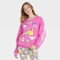 Super Cute Sweatshirt Featuring The Sanrio Crew. Kept A Larger Size And Missed The Return Window. Sanrio Clothes, Hello Kitty Sweatshirt, Fandom Outfits, Graphic Sweaters, Pink Crewneck, Cute Sweatshirts, Kawaii Clothes, Cute Sweaters, Pink Sweatshirt