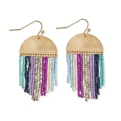 PRICES MAY VARY. Short Beaded Earrings: The Claudia earrings showcase a short fringe of luxurious seed beads, creating a subtle yet striking statement. At 2 inches in length, they provide the perfect balance between eye-catching design and versatile wearability. Intricate Handcrafted Earrings: Each pair features an exquisite catching array of purple and blue seed beads. The intricate beadwork is complemented by a brass hanger, adding a touch of metallic charm to the bohemian design. Fashion with Derby Fascinator, Beaded Fringe Earrings, Short Fringe, Blue Lavender, Alloy Earrings, Lavender Blue, Beaded Fringe, Earrings Blue, Modern Bohemian