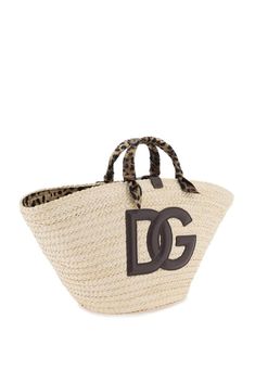 90% Corn, 5% Calfskin, 5% Cotton Dg Logo, Woven Tote Bag, Dolce E Gabbana, Leather Weaving, Silk Twill, Dolce & Gabbana, Medium Bags, Gold Tone Metal, Valentino Garavani