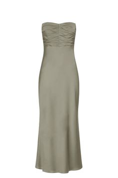 a women's dress in grey silk