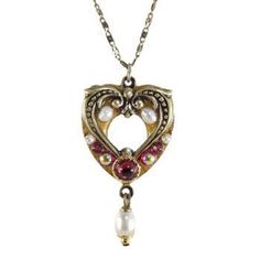 Lightweight garnet heart necklace, handmade with bright and glowing freshwater pearls. This classic piece is sure to be a wardrobe staple that will add elegance to any look. Item Details: -Materials: Garnet, freshwater pearls -Metal: 24K gold electroplated over brass -Size: Chain adjustable 15-20″, pendant 1″ -Handmade in our NYC studio -Complimentary gift wrapping -Item Number: N1951 Repairs Policy: Repairs are free. Customers will only be asked to pay $5 for shipping. Expect processing time fo Victorian Style Pearl Drop Necklace As Gift, Victorian Pearl Drop Necklace As Gift, Victorian Style Pearl Drop Necklace For Gift, Victorian Pearl Drop Necklace For Gifts, Garnet Heart Necklace, January Birthstone Necklace, Garnet Heart, Open Heart Necklace, Nyc Studio