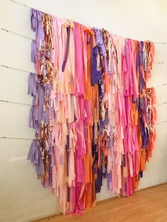 there are many ribbons hanging on the wall