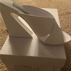 Brand New Super Cute Fun Wedge Box Included Dolce Gabbana Shoes, Mule Clogs, Mules Shoes, Wedge Heels, Dolce And Gabbana, Color White, Wedges, Super Cute, Women Shoes