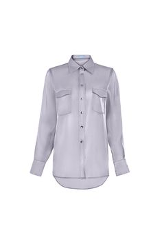 Crafted with high-quality organza fabric, this shirt boasts a straight cuff sleeve design for a sophisticated look. Perfect for both casual and formal occasions, this shirt is a must-have for those who value both style and comfort. Length:- Overall: 70cm- Sleeve length: 63cm Luxury Long Sleeve Dress Shirt For Office, Luxury Long Sleeve Office Dress Shirt, Timeless Silk Shirt For Office, Elegant Blouse With Fold Down Collar For Office, Elegant Silk Shirt For Workwear, Elegant Silk Shirt For Work, Modern Long Sleeve Shirt With Cuffed Sleeves, Elegant Shirt With Fold Down Collar For Office Wear, Elegant Silk Shirt For Business Casual