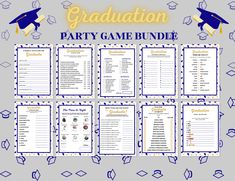 the graduation party game bundle is shown