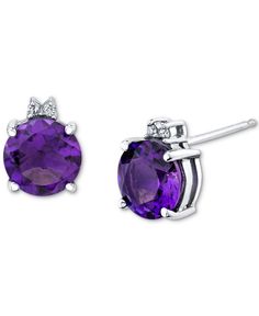 in stock Amethyst Earrings Studs, Purple Amethyst Earrings, Shine Jewelry, Amethyst Studs, White Gold Earrings Studs, White Gold Studs, White Gold Solitaire, Solitaire Studs, Gemstone Stud Earrings