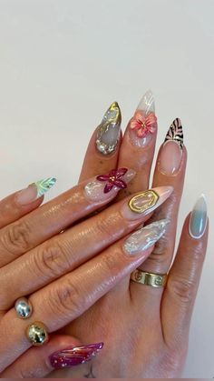 Fall Leaf Nail Designs, Leaf Nail Designs, Artsy Nails, Cozy Colors, Gucci Nails, Nails Aesthetic, Summery Nails, Long Acrylic Nails Coffin