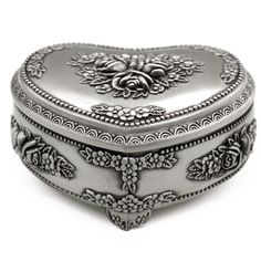 PRICES MAY VARY. Vintage Trinket Box - Stylish rectangular shape, features classical retro flower pattern carvings. This vintage jewelry box is made of durable zinc alloy. Soft Black Velvet interior Suitable for storing earrings, rings, or other small jewelry Nice gift to your loved ones for birthday, anniversary, Mother's Day, Valentine's Day, Christmas, also a perfect jewelry box to put your precious jewelry Dimension (L x W x H): 11.1X8.5X5.4CM, 4.3"x3.3"x2.1". Please check the size carefully