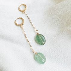 Green Aventurine Earrings, Gold Aventurine Earrings Gift, Green 14k Gold-filled Dangle Earrings, Green 14k Gold Filled Dangle Earrings, Aventurine Dangle Earrings For Gift, 14k Gold Filled Earrings For May Birthstone, Nickel-free 14k Gold-filled Green Jewelry, Nickel Free 14k Gold Filled Green Jewelry, Nickel-free Green Jewelry In 14k Gold-filled