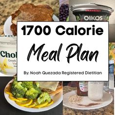 a collage of images with the words, 700 calorie meal plan