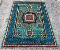 Designed by KuzuRugs Materials: Wool Width: 5.9 feet Length:8.1 feet About this item Details of this Beautiful Rug: Design: Afghan Mamluk Size: 5'9 x 8.1 ft - 180 x 248 cm Density: 200 KPSI Pile Height: 8 MM - 10 MM Origin: Weaved in Afghanistan 100% Handmade ( Hand Knotted ), 100% Hand Washed and finishing are done in Lahore Pakistan. Material: Ghazni Wool, Foundation Cotton & Natural Veg Dyes. Condition: New  Prefer Interior: Contemporary and Traditional Contact me if you have any questions, I Lahore Pakistan, Rugs For Living Room, Medallion Rug, Office Rug, Afghan Rugs, Rug Store, Carpet Handmade, Hand Spun Wool, Living Room Office