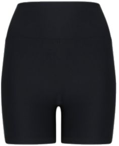 Compressive Knee-length Biker Shorts, High Stretch Elastane Shorts, Sleek Black 4-way Stretch Leggings, Sleek Black Leggings With 4-way Stretch, Short Biker Shorts With Wide Waistband For Gym, Fitted High-waisted Biker Shorts Shapewear, Black Leggings With Built-in Shorts For Yoga, Sleek Compression Nylon Bottoms, Fitted High-waisted Shapewear Biker Shorts