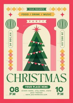 Christmas Party Flyer Christmas Flyer Design, Christmas Party Flyer, Christmas Flyer, Graphic Eyeliner, Christmas Ad, Party Flyer, Vector Illustrations, Christmas Design, Design Inspo