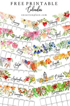 the free printable floral calendar is perfect for anyone who wants to do something with flowers