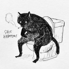 강아지 그림, A Black Cat, Arte Sketchbook, Arte Inspo, Dessin Adorable, Funky Art, Cat Drawing, 귀여운 동물, Cat Art