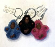 Authentic new with tags Three KIPLING baby monkeys for bags or purse  U.S. shipping only ! Thanks for interesting Kipling Monkey, Baby Monkeys, Cool Keychains, Plush Bags, Cute Monkey, Ring Bag, Baby Monkey, Cute Stuffed Animals, Cute Keychain