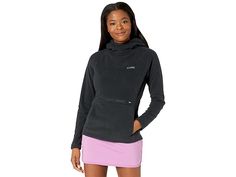 Columbia Ali Peak Hooded Fleece - Women's Clothing : Black : Bring some warmth to your look with the Columbia Ali Peak Hooded Fleece. Stretchy and soft pullover, perfect for layering. Full UPF sun protection. Kangaroo pocket with secure zipper pocket. Brand logo tag on left chest. Imported. Measurements: Length: 26 in Product measurements were taken using size SM. Please note that measurements may vary by size. Athleisure Hoodie With Pockets For Outdoor Activities, Half-zip Hoodie With Kangaroo Pocket For Outdoors, Fleece Half-zip Hoodie For Outdoor, Outdoor Fleece Half-zip Hoodie, Half-zip Fleece Hoodie For Outdoor, Sporty Outdoor Hoodie With Side Pockets, Sporty Hoodie With Side Pockets For Outdoor, Half-zip Fleece Hoodie For Outdoor Activities, Fleece Hoodie With Side Pockets For Outdoor