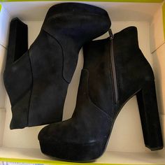 Gianni Bini Kianne Suede Platform Block Heel Booties Women's Size 10 Bought From Dillards (Https://Www.Dillards.Com/P/Gianni-Bini-Kianne-Suede-Platform-Block-Heel-Booties/509862215) Never Worn Before!!! The Boots Were Higher Than I Was Expecting. High Heel Platform Booties For Formal Occasions, Formal High Heel Platform Booties, Chic Platform Booties For Night Out, Gianni Bini Rhinestone Boots Outfit, Party Suede Booties Medium Width, Gianni Bini Boots Outfit, Black Party Booties With Stacked Heel, Gianni Bini Boots Knee Highs, Gianni Bini Boots