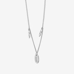 Features: Nickel FreeJewelry Closure: Lobster ClaspLink Construction: SolidMetal Color: WhiteChain Length: 16 InchChain Width: 1.2 MillimetersChain Gauge: 014Extender Length: 2 InchPendant Length: 8.6mmChain Construction: CurbCare: Wipe CleanMetal: Sterling SilverNecklace Type: Name NecklacesOwned & Founded: Women Owned/FoundedAssembled in the US from Imported Materials White Gold Necklace With Charms, Modern Metal Necklace With Charms, Modern Metal Necklaces With Charms, Silver Minimalist Chain Necklace With Charms, Minimalist Stainless Steel Necklaces With Charms, Silver Initial Necklace With Adjustable Chain, Minimalist Metal Necklace With Initial Pendant, Dainty Silver Chain Necklace With Initial Pendant, Dainty Silver Initial Pendant Chain Necklace