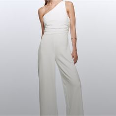 Zara One Shoulder White Jumpsuit Size Small. I’m 5’5 And A Half And It Was A Little Long On Me. Elegant One-shoulder Bodysuit For Spring, Zara Jumpsuits And Rompers For Spring Night Out, Chic Zara Strapless Jumpsuit, Chic Strapless Jumpsuit By Zara, Zara Evening Jumpsuits And Rompers For Spring, Spring Evening Jumpsuits And Rompers By Zara, Elegant Zara Jumpsuits And Rompers, Zara Fitted Strapless Jumpsuit For Spring, Zara Casual Party Jumpsuits And Rompers