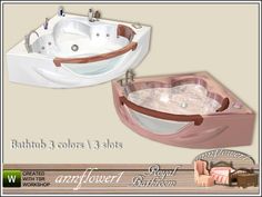 two bathtubs are shown with the same color and size as they appear in this advertisement