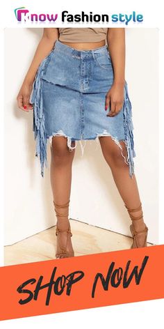 Baby Blue Casual Solid Tassel Patchwork High Waist Regular Denim Skirts Denim Skirts Online, Blue Jean Outfits, Denim Skirts, Skirts Online, Blue Jean, Wholesale Fashion, Jean Outfits, Baby Blue, Denim Skirt