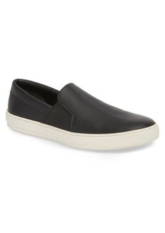 Sporty Leather Slip-ons For Streetwear, Sporty Leather Slip-ons With Vulcanized Sole, Black Leather Slip-ons For Streetwear, Leather Slip-ons With White Sole For Streetwear, Leather Slip-ons For Streetwear, Casual Black Slip-on Sneakers With Leather Sole, Slip-on Sneakers With Gum Sole, Synthetic Low-top Slip-ons With Leather Sole, Leather Slip-ons With Rubber Sole For Streetwear