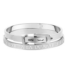 PRICES MAY VARY. 【Meaningful & Cute Design】Roman Numeral Bangle Bracelet means "constant Time, eternal love" and "Take control of time,take control of yourself", it’s a great way to express your love for important someone.You will get many compliments and focus when you wear it. 【COMFORTABLE FOR DAILY WEAR】 Carefully constructed of high-quality stainless steel Letter Bracelet.You can enjoy it for years with virtually no maintenance and no worry about sensitive skin. Once you own it you start a n Mens Gold Bangle, Engraved Bangle Bracelet, Roman Numeral Bracelet, Engraved Bangle, Bracelets With Meaning, Silver Plated Bracelet, Letter Bracelet, Unisex Gift, Roman Numeral