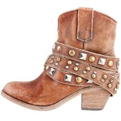 Corral Ladies Studded Strap Ankle Cowgirl Boots P5042 – Wild West Boot Store Ankle Cowgirl Boots, Western Footwear, Head Over Boots, Cognac Shoes, Bohemian Shoes, Leather Goodies, Dress Boots Women, Cognac Boots, Fashion Cowboy Boots