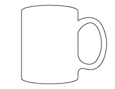 a coffee mug outline on a white background