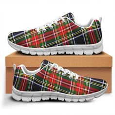 Stewart Black Tartan Classic Sneakers All of our Sneakers are custom-made-to-order and handcrafted to the high quality standards. Product Details: Lightweight construction with breathable mesh fabric for maximum comfort and performance. Lace-up closure for a snug fit. High quality EVA sole for traction and exceptional durability. NOTE: Check the SIZE CHART out for accurate size, and please allow a slight 1-3cm difference due to manual measurement and a slight color variation due to different lig Casual Lace-up Training Sneakers, Functional Lace-up Custom Training Sneakers, Breathable Custom Sneakers With White Sole For Training, Casual Fade-resistant Sneakers For Training, Fade-resistant Casual Sneakers For Training, Casual Breathable Custom Sneakers For Training, Casual Breathable Sneakers For Training, Breathable Lace-up Sneakers For Training, Breathable Lace-up Training Sneakers