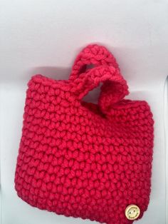 Mini plain handbags for little ones, handmade in crochet message for specific colour Small Handmade Pink Bag, Cute Crochet Tote Bag For Gift, Cute Crochet Tote Bag As Gift, Pink Hand Knitted Bags For Gifts, Hand Knitted Pink Bags For Gifts, Crochet Tote Bag As Gift, Cute Handmade Crochet Tote Bag, Everyday Handmade Pink Crochet Bag, Pink Crochet Bag As Gift